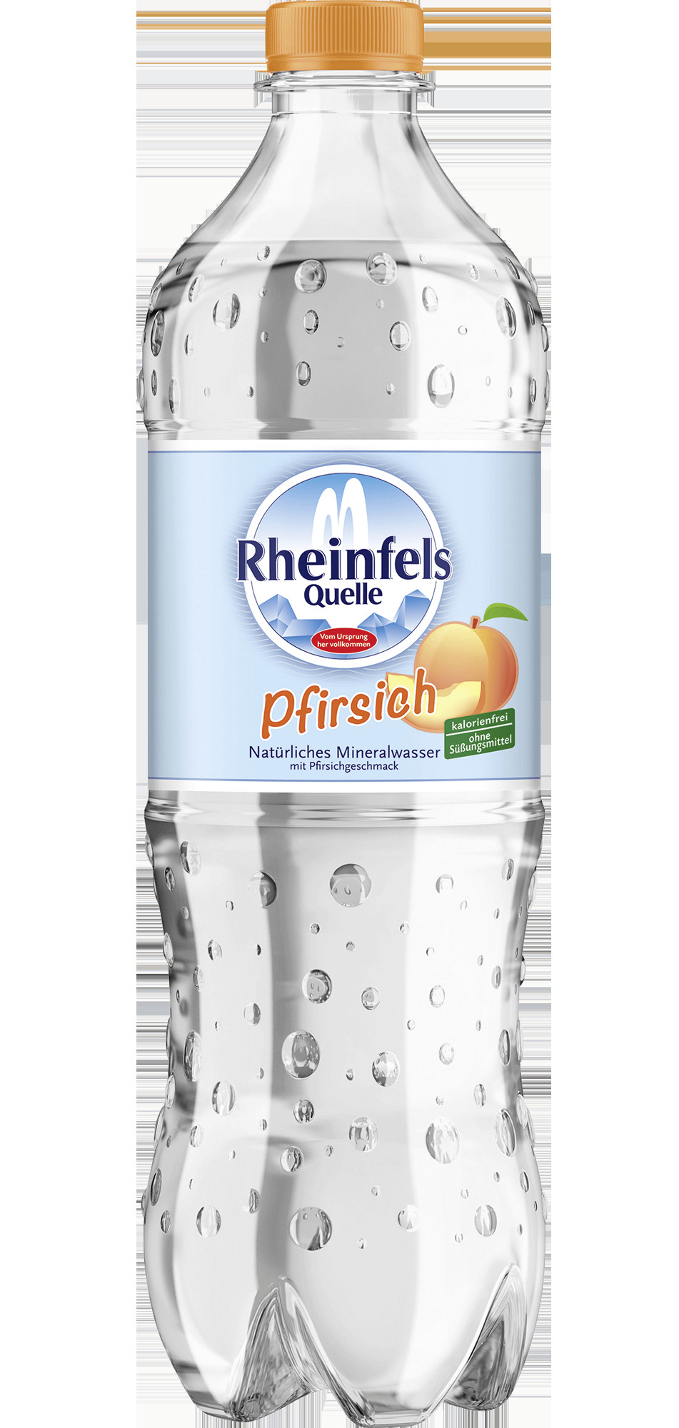 Eine Flasche Rheinfels Quelle Pfirsich in 0,75 Liter PET Einweg